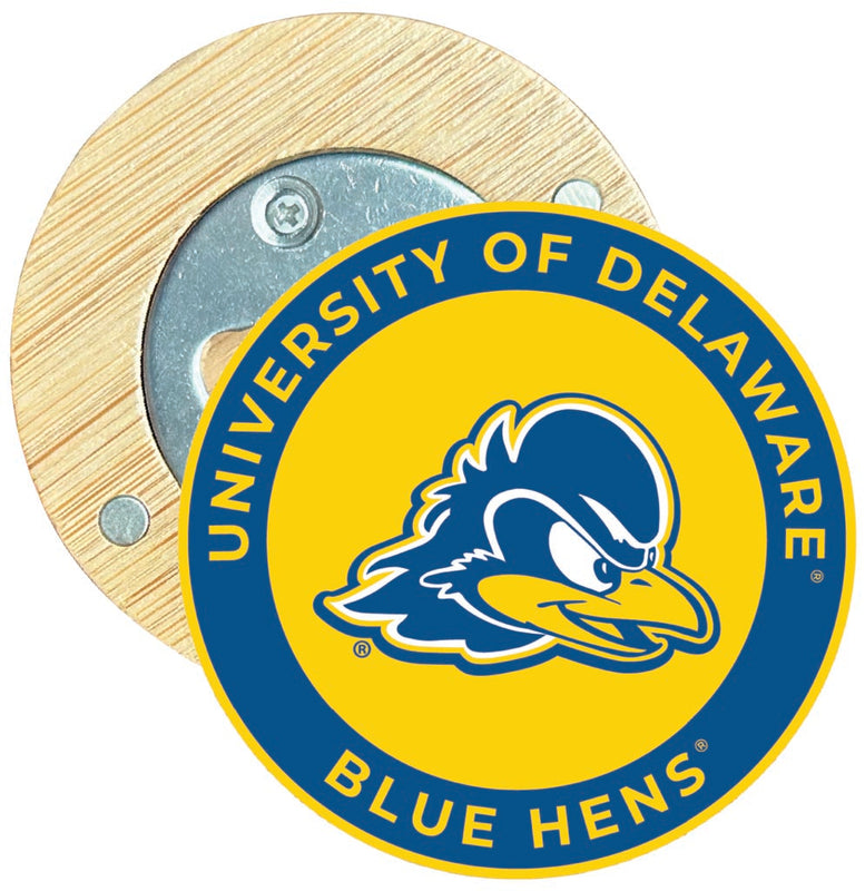 Delaware Blue Hens Round Wood Magnetic Bottle Opener 2.5" Officially Licensed Collegiate Product Single