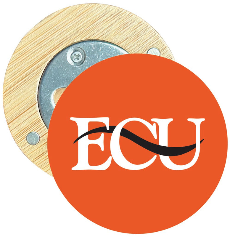 East Central University Tigers Round Wood Magnetic Bottle Opener 2.5" Officially Licensed Collegiate Product 4-Pack