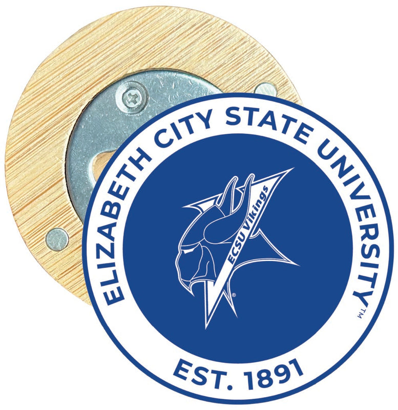 Elizabeth City State University Round Wood Magnetic Bottle Opener 2.5" Officially Licensed Collegiate Product Single