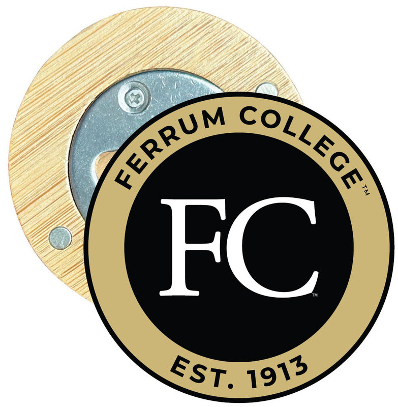Ferrum College Round Wood Magnetic Bottle Opener 2.5" Officially Licensed Collegiate Product Single