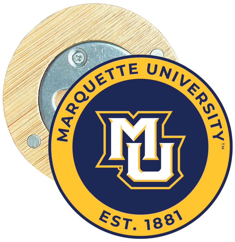 Marquette Golden Eagles Round Wood Magnetic Bottle Opener 2.5" Officially Licensed Collegiate Product 2-Pack