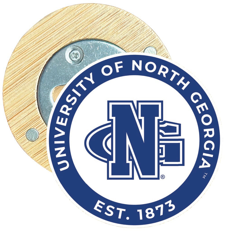 North Georgia Nighthawks Round Wood Magnetic Bottle Opener 2.5" Officially Licensed Collegiate Product Single