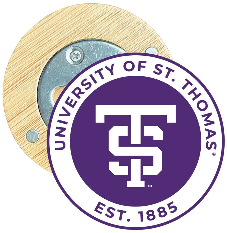 University of St. Thomas Round Wood Magnetic Bottle Opener 2.5" Officially Licensed Collegiate Product Single