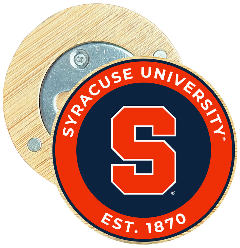 Syracuse Orange Round Wood Magnetic Bottle Opener 2.5" Officially Licensed Collegiate Product