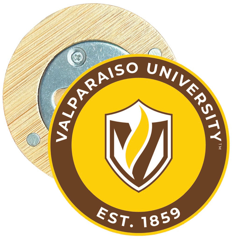 Valparaiso University Round Wood Magnetic Bottle Opener 2.5" Officially Licensed Collegiate Product 2-Pack