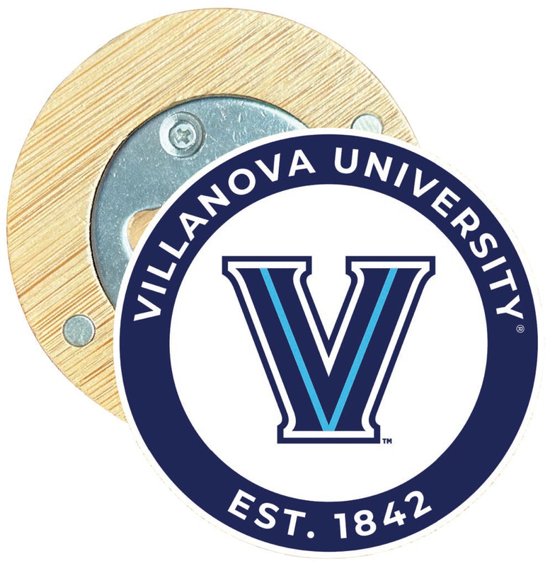 Villanova Wildcats Round Wood Magnetic Bottle Opener 2.5" Officially Licensed Collegiate Product Single
