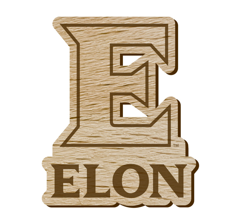 Elon University Officially Licensed Precision-Cut Wooden Magnet – Printed or Engraved Logo Etched