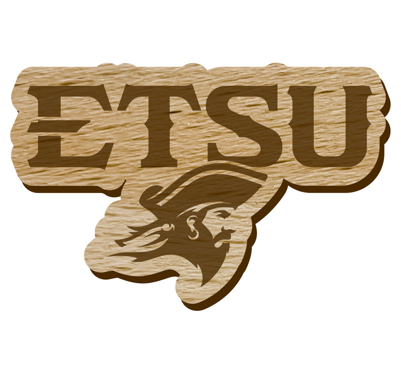 East Tennessee State University Officially Licensed Precision-Cut Wooden Magnet – Printed or Engraved Logo Etched