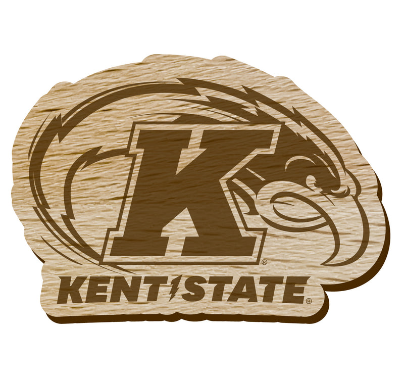 Kent State University Officially Licensed Precision-Cut Wooden Magnet – Printed or Engraved Logo Etched