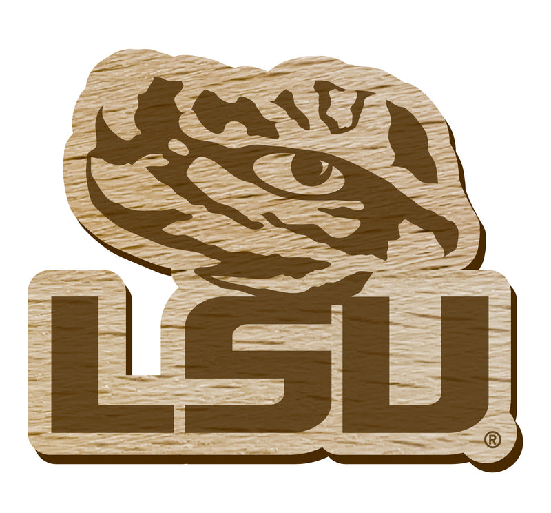 LSU Tigers Officially Licensed Precision-Cut Wooden Magnet – Printed or Engraved Logo Etched
