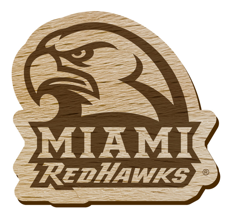 Miami University of Ohio Officially Licensed Precision-Cut Wooden Magnet – Printed or Engraved Logo Etched