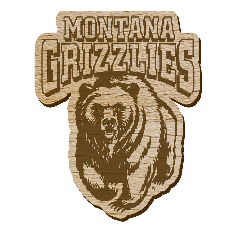 Montana University Officially Licensed Precision-Cut Wooden Magnet – Printed or Engraved Logo Etched