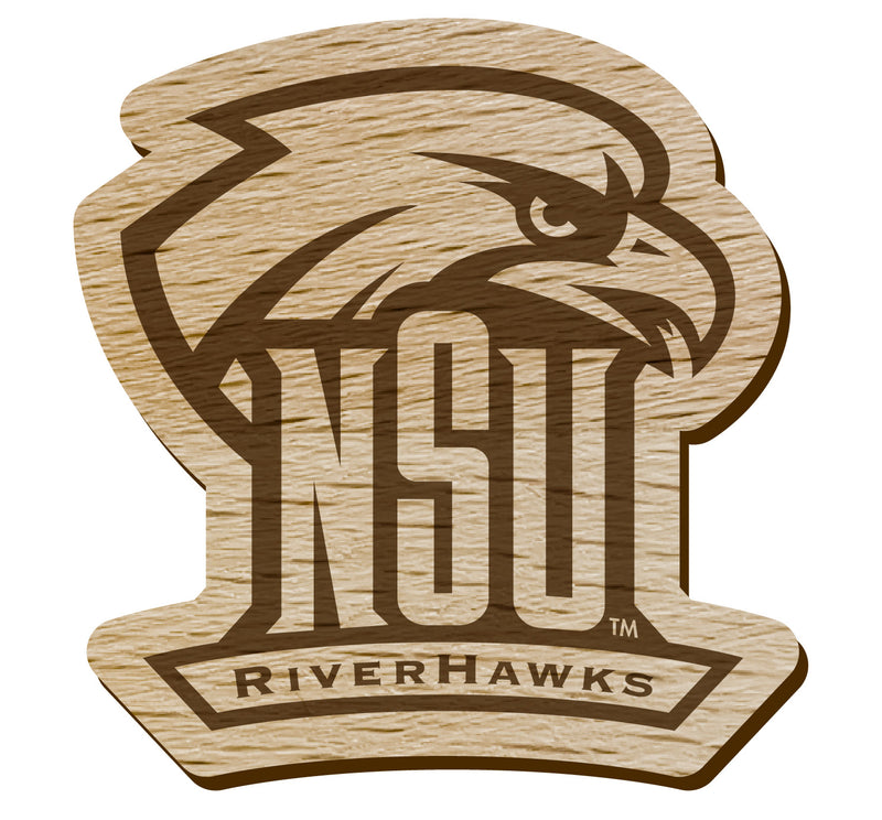 Northeastern State University Riverhawks Officially Licensed Precision-Cut Wooden Magnet – Printed or Engraved Logo Etched