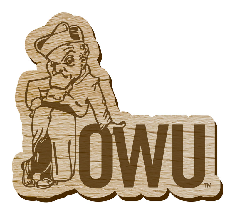 Ohio Wesleyan University Officially Licensed Precision-Cut Wooden Magnet – Printed or Engraved Logo Etched