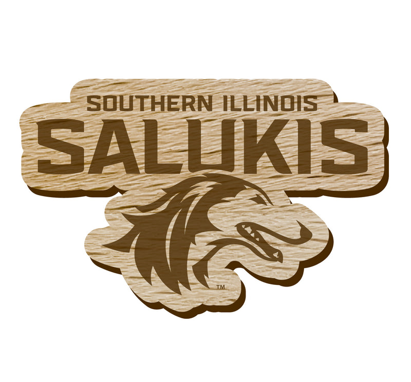 Southern Illinois Salukis Officially Licensed Precision-Cut Wooden Magnet – Printed or Engraved Logo Etched