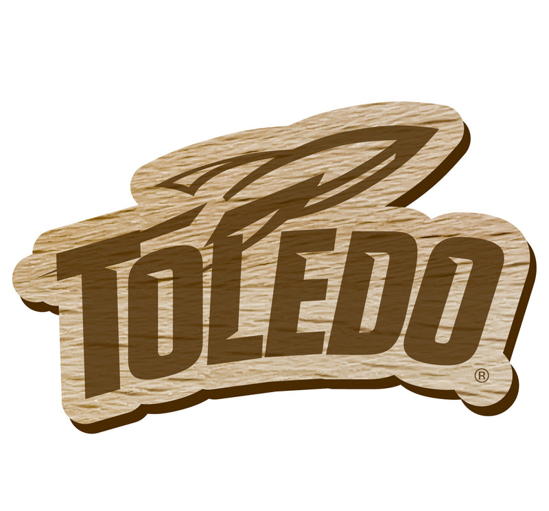 Toledo Rockets Officially Licensed Precision-Cut Wooden Magnet – Printed or Engraved Logo Etched