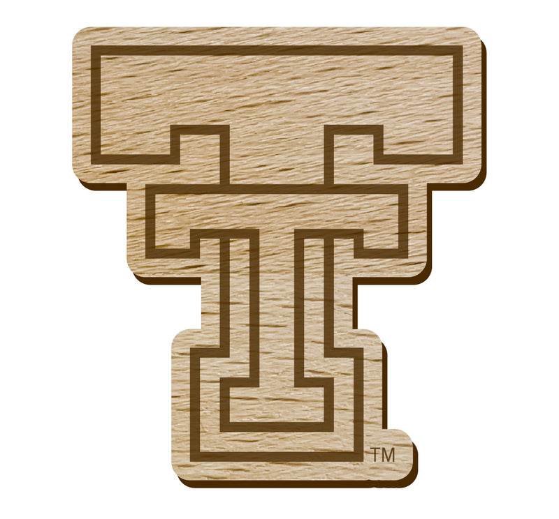 Texas Tech Red Raiders Officially Licensed Precision-Cut Wooden Magnet – Printed or Engraved Logo Etched