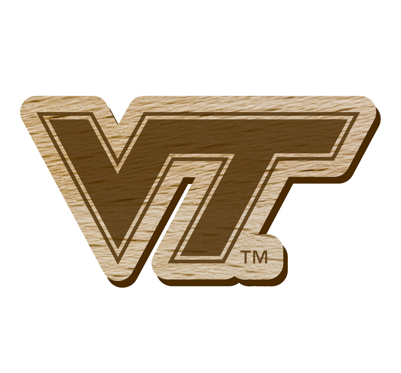 Virginia Tech Hokies Officially Licensed Precision-Cut Wooden Magnet – Printed or Engraved Logo Etched