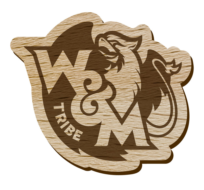 William and Mary Officially Licensed Precision-Cut Wooden Magnet – Printed or Engraved Logo Etched