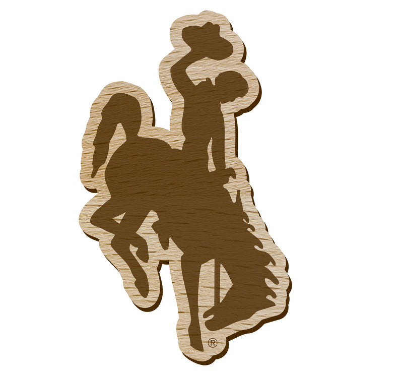University of Wyoming Officially Licensed Precision-Cut Wooden Magnet – Printed or Engraved Logo Etched