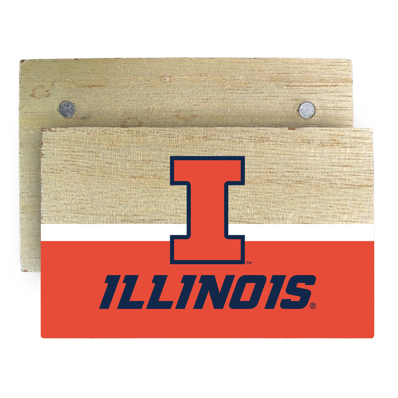Illinois Fighting Illini Wooden 2" x 3" Fridge Magnet Officially Licensed Collegiate Product