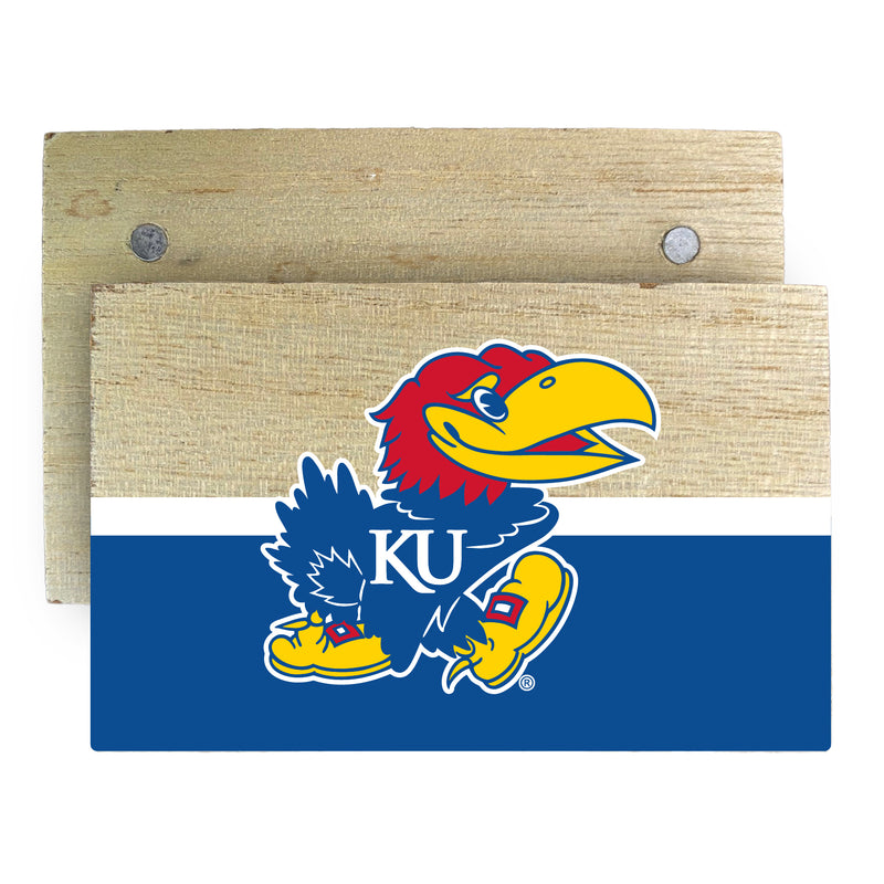 Kansas Jayhawks Wooden 2" x 3" Fridge Magnet Officially Licensed Collegiate Product
