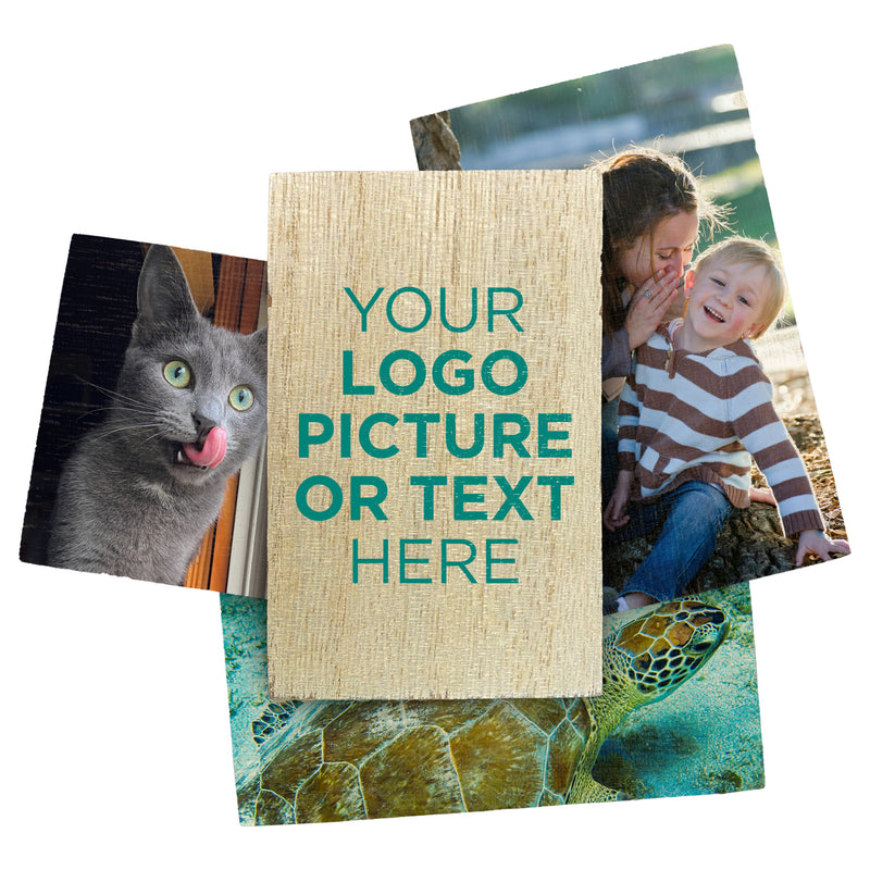 Custom Wooden Fridge Magnet 2x3 Inch Personalized with Photo, Logo and Text Travel Gift Souvenir Photo Magnet