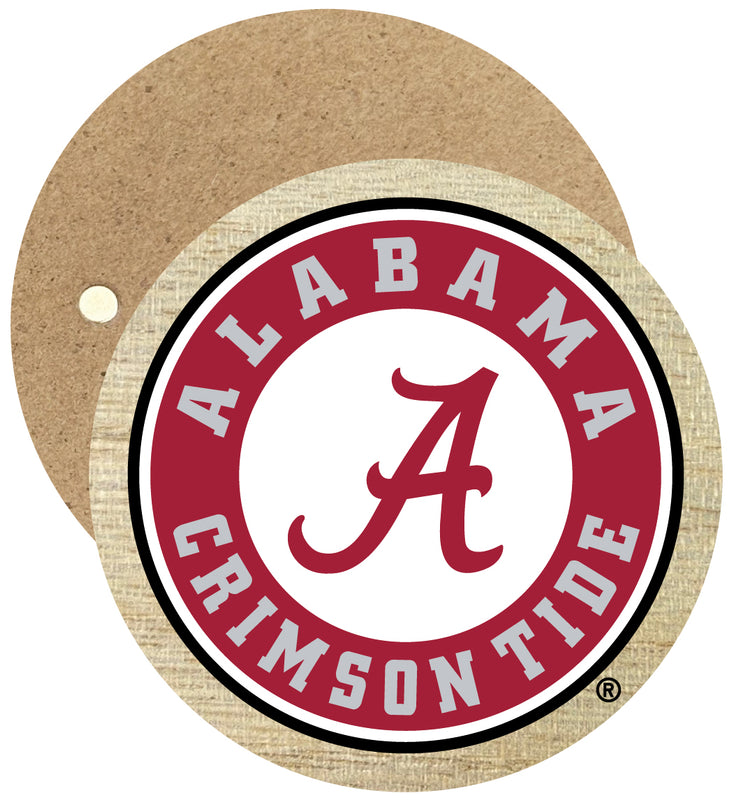 Alabama Crimson Tide Round Wooden 2.5" Fridge Magnet Officially Licensed Collegiate Product 2-Pack