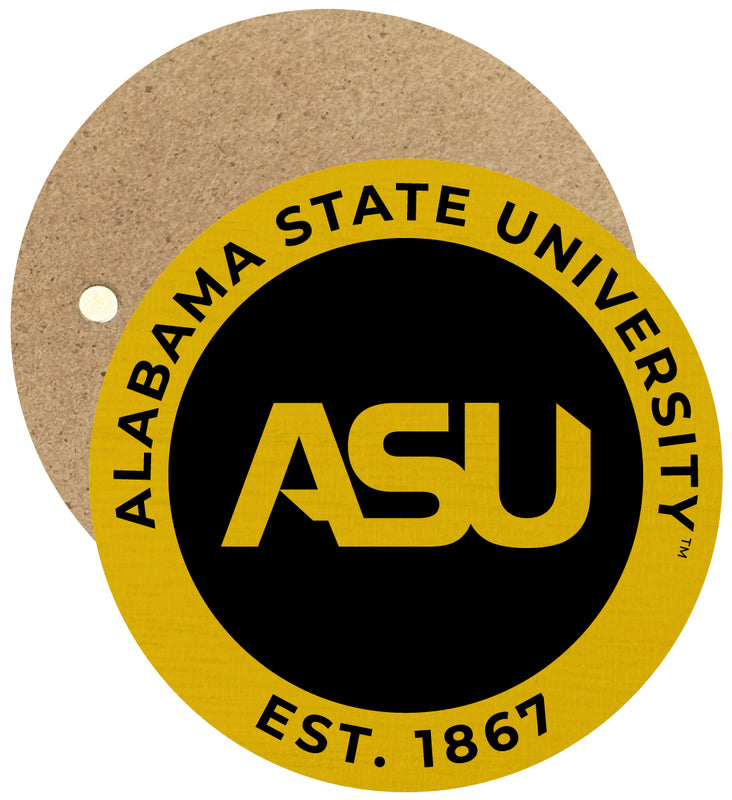 Alabama State University Round Wooden 2.5" Fridge Magnet Officially Licensed Collegiate Product 4-Pack