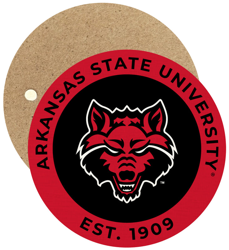 Arkansas State Round Wooden 2.5" Fridge Magnet Officially Licensed Collegiate Product Single