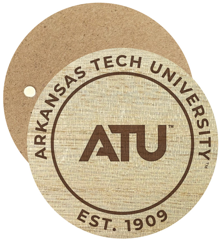 Arkansas Tech University Engraved Round Wooden 2.5" Fridge Magnet Officially Licensed Collegiate Product 2-Pack