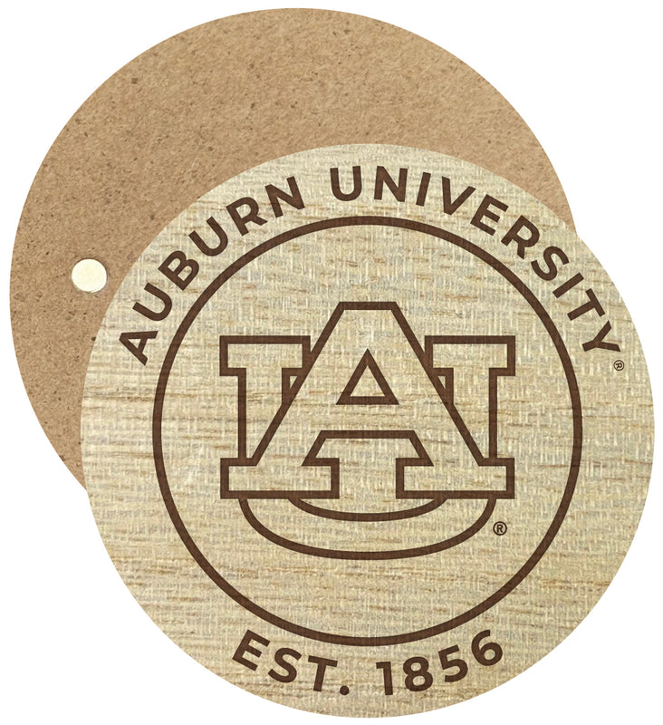 Auburn Tigers Engraved Round Wooden 2.5" Fridge Magnet Officially Licensed Collegiate Product 2-Pack