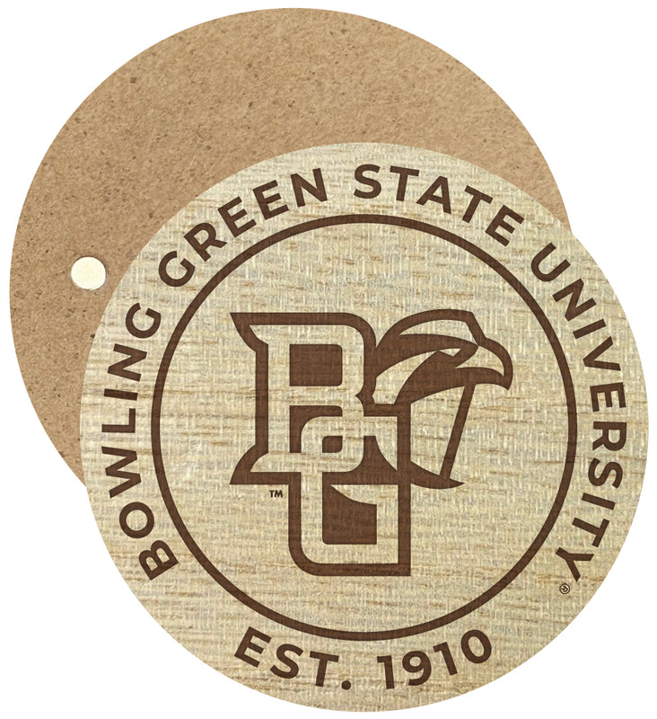 Bowling Green Falcons Engraved Round Wooden 2.5" Fridge Magnet Officially Licensed Collegiate Product 2-Pack