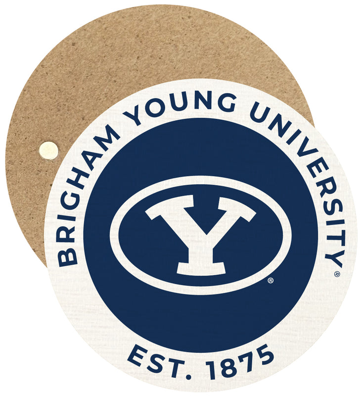 Brigham Young Cougars Round Wooden 2.5" Fridge Magnet Officially Licensed Collegiate Product 2-Pack