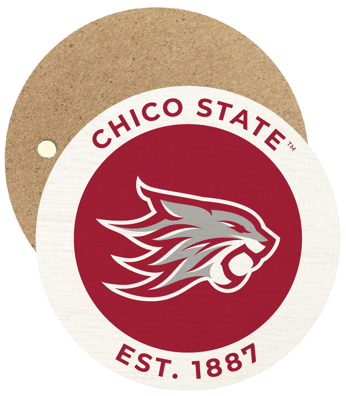 California State University, Chico Round Wooden 2.5" Fridge Magnet Officially Licensed Collegiate Product 2-Pack