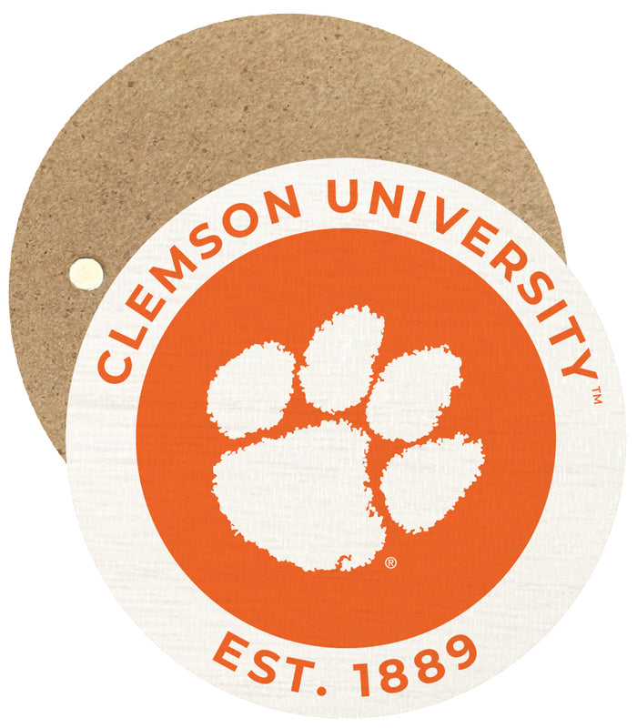 Clemson Tigers Round Wooden 2.5" Fridge Magnet Officially Licensed Collegiate Product 2-Pack
