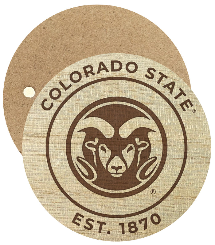 Colorado State Rams Engraved Round Wooden 2.5" Fridge Magnet Officially Licensed Collegiate Product Single