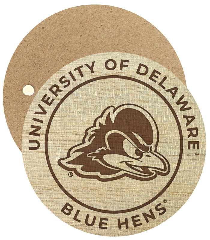 Delaware Blue Hens Engraved Round Wooden 2.5" Fridge Magnet Officially Licensed Collegiate Product Single