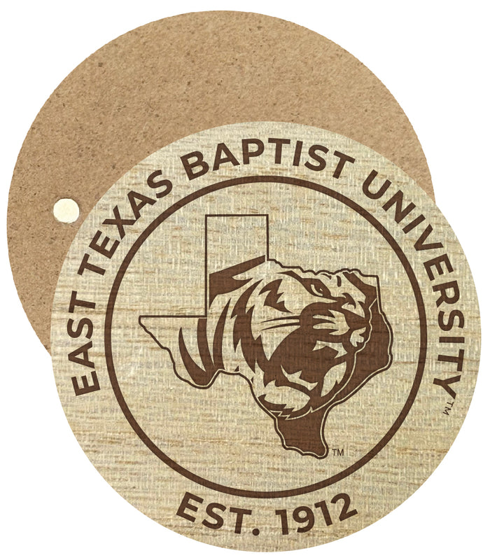 East Texas Baptist University Engraved Round Wooden 2.5" Fridge Magnet Officially Licensed Collegiate Product Single