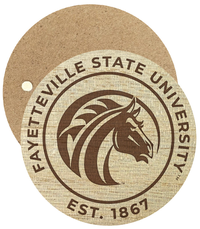 Fayetteville State University Engraved Round Wooden 2.5" Fridge Magnet Officially Licensed Collegiate Product 2-Pack