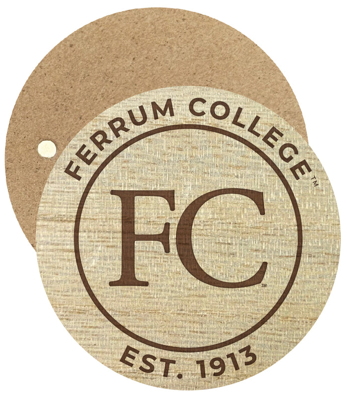 Ferrum College Engraved Round Wooden 2.5" Fridge Magnet Officially Licensed Collegiate Product 4-Pack