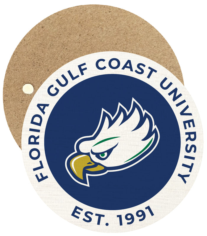 Florida Gulf Coast Eagles Round Wooden 2.5" Fridge Magnet Officially Licensed Collegiate Product Single