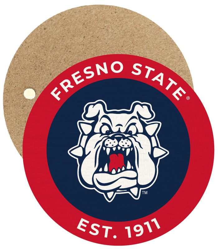 Fresno State Bulldogs Round Wooden 2.5" Fridge Magnet Officially Licensed Collegiate Product 4-Pack