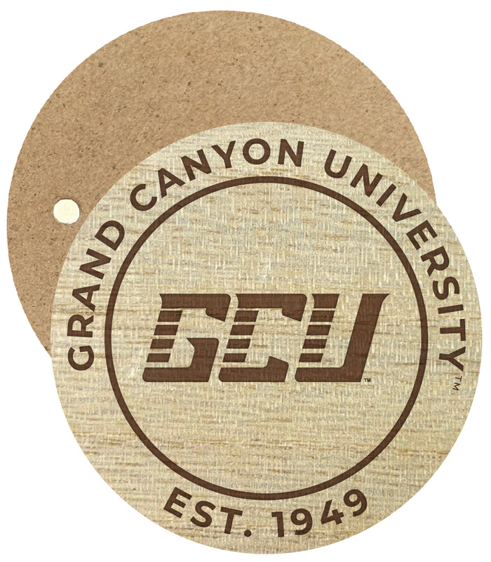 Grand Canyon University Lopes Engraved Round Wooden 2.5" Fridge Magnet Officially Licensed Collegiate Product 2-Pack