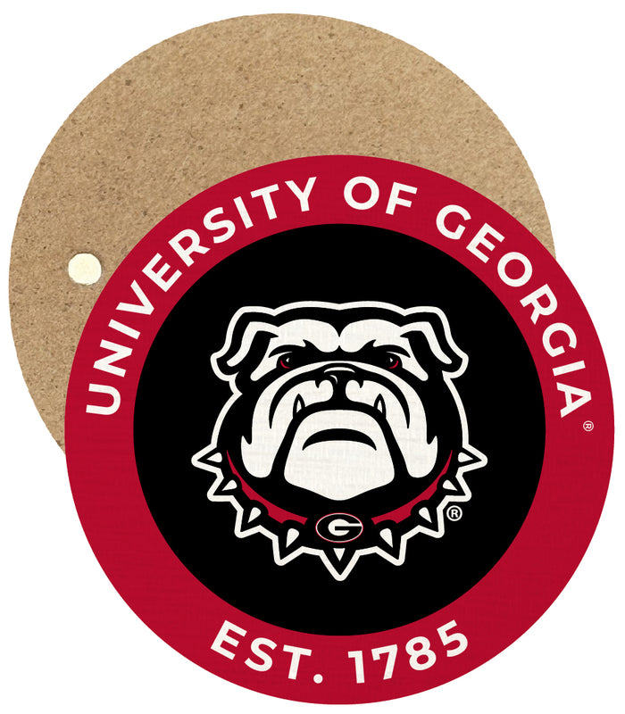 Georgia Bulldogs Round Wooden 2.5" Fridge Magnet Officially Licensed Collegiate Product Single