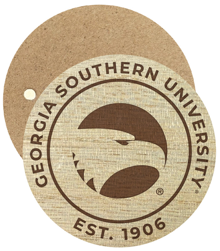 Georgia Southern Eagles Engraved Round Wooden 2.5" Fridge Magnet Officially Licensed Collegiate Product Single