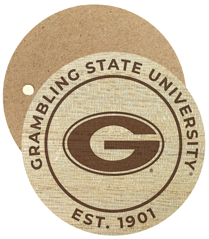 Grambling State Tigers Engraved Round Wooden 2.5" Fridge Magnet Officially Licensed Collegiate Product 2-Pack