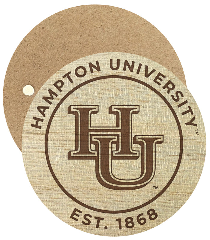 Hampton University Engraved Round Wooden 2.5" Fridge Magnet Officially Licensed Collegiate Product 2-Pack