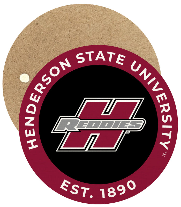 Henderson State Reddies Round Wooden 2.5" Fridge Magnet Officially Licensed Collegiate Product 2-Pack
