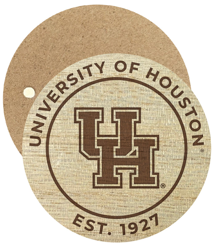 University of Houston Engraved Round Wooden 2.5" Fridge Magnet Officially Licensed Collegiate Product 4-Pack